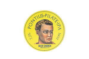 Beer Church Brewery Sticker with Giotto Pontius Pilate IPA  Beer Label | Brewery Label Stickers