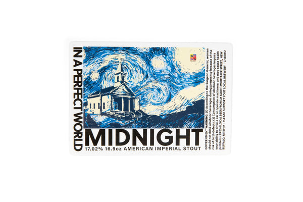 Beer Church Brewery Sticker with van Gogh Starry Night Beer Label | Brewery Label Stickers