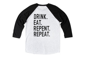 Beer Church Retro Logo Brewery Baseball Shirt | Raglan Sleeve Baseball T Shirts