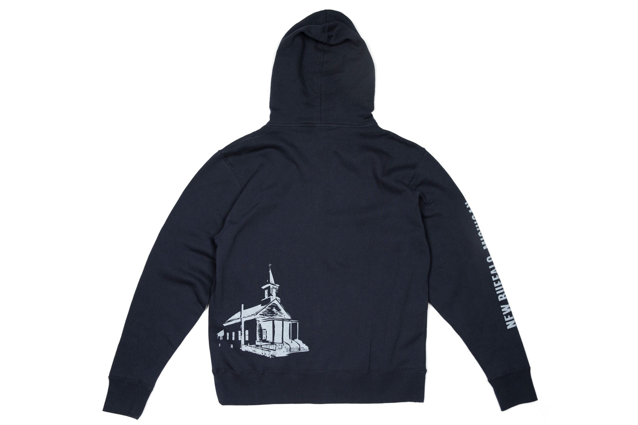 Beer Church Retro Logo Brewery Zip Up Hoodie Sweatshirt Vintage Full Zip Hoodies M Navy
