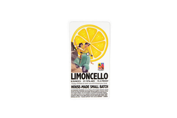 Beer Church Brewery Sticker with House-Made Limoncello Bottle Label | Small Batch Bottle Label Stickers