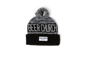 Beer Church Knitted Beanie Hat with Pom | Brewery Beanies + Winter Hats