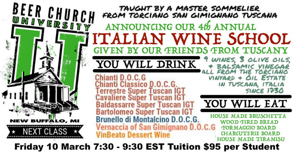 Italian Wine School Winter 2023 Beer Church University Ticket Portal