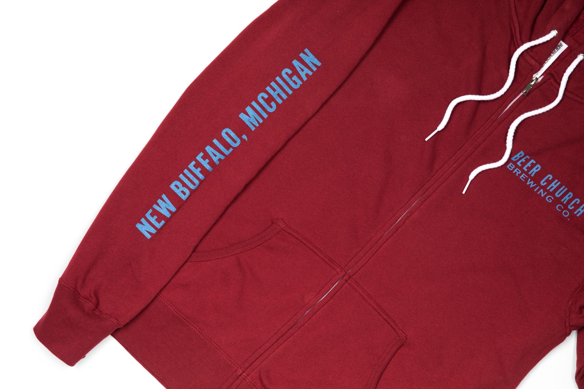 Beer Church Retro Logo Brewery Zip Up Hoodie Sweatshirt | Vintage Full Zip Hoodies