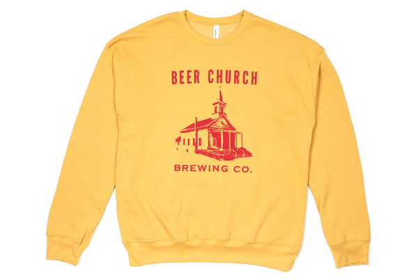 Beer Church Retro Logo Brewery Crew Sweatshirt | Crewneck Vintage Sweatshirts
